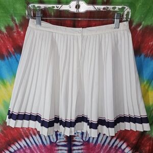 Women's Nike Pleated White Tennis Skirt with Navy and Red Trim